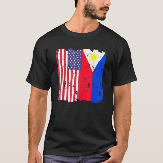 Camiseta Filipinas Bandera de Estados Unidos Filipino Ameri (Anverso)