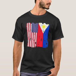 Camiseta Filipinas Bandera de Estados Unidos Filipino Ameri