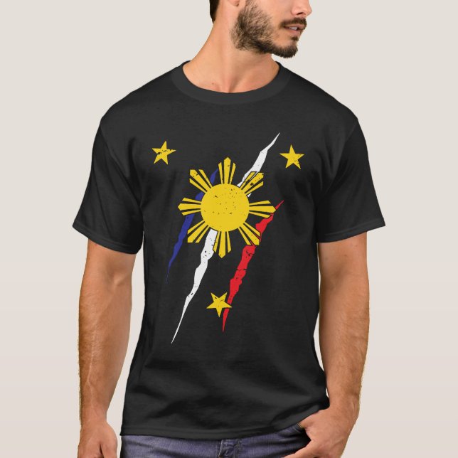Camiseta Filipinas Bandera Filipina Pinoy Orgullo Nat (Anverso)
