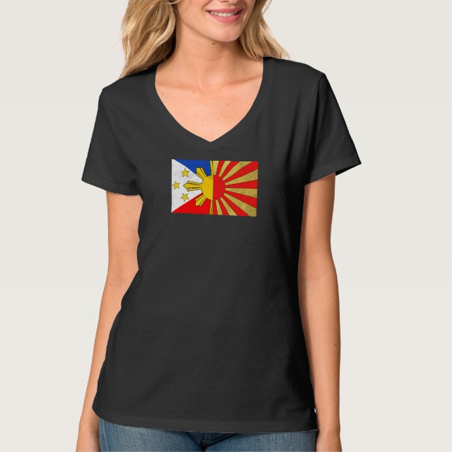 Camiseta Filipinas Bandera japonesa filipina japonesa para  (Anverso)