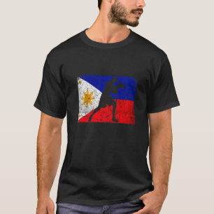 Camiseta Filipinas: Boxeo con bandera filipina boxeando