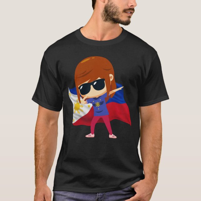 Camiseta Filipinas Dabbing Chica Orgulloso Filipina Love Pi (Anverso)