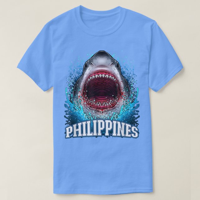 Camiseta Filipinas: Gran viaje a la playa del tiburón blanc (Diseño del anverso)