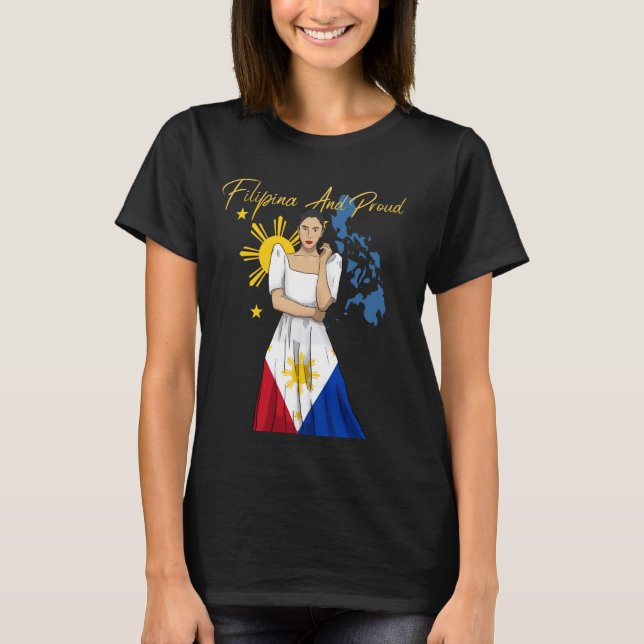 Camiseta Filipinas Pinay Chica de bandera de las islas del  (Anverso)