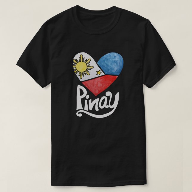 Camiseta Filipinas Pintay Bandera Corazón Filipina (Diseño del anverso)