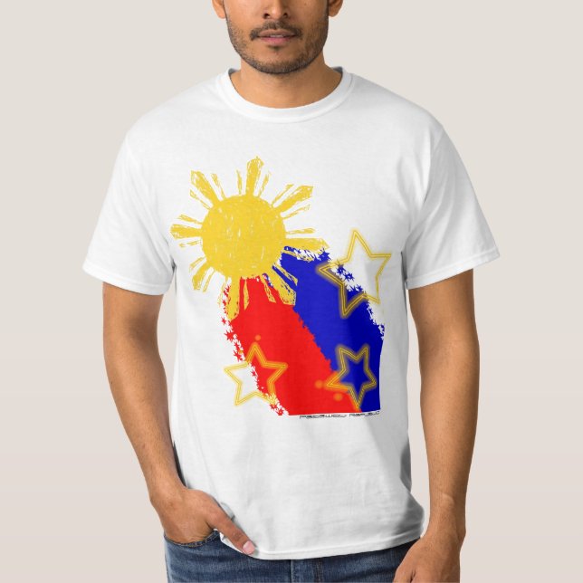 Camiseta Filipinas que tiran la bandera de Sun y del (Anverso)