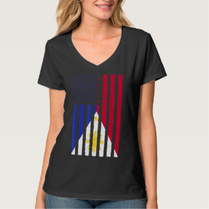 Camiseta Filipinas Roots Usa Bandera Patrimonio De Mitad Fi