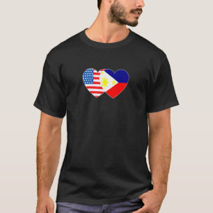 Camiseta Filipinas y EE.UU. Bandera gemela para filipinos A