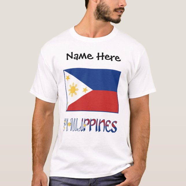 Camiseta Filipinas y la bandera filipina personalizada (Anverso)