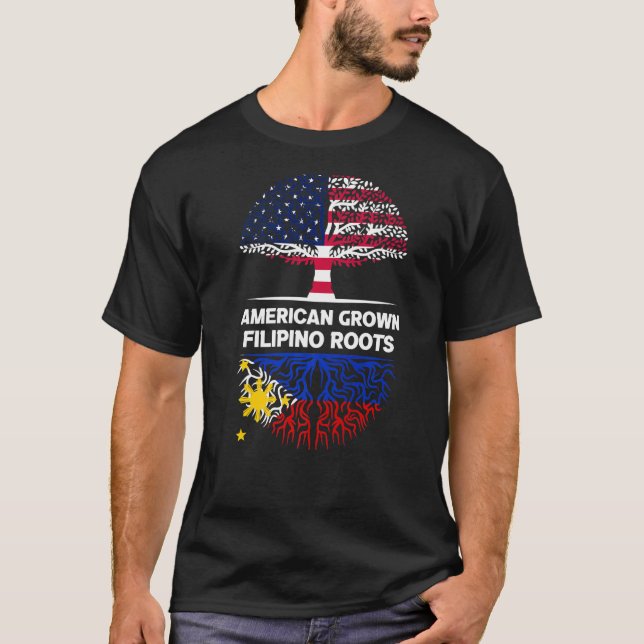 Camiseta filipino adulto creció en Estados Unidos hace tiem (Anverso)