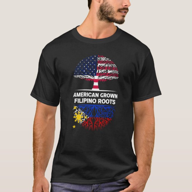 Camiseta filipino adulto creció en Estados Unidos hace tiem (Anverso)