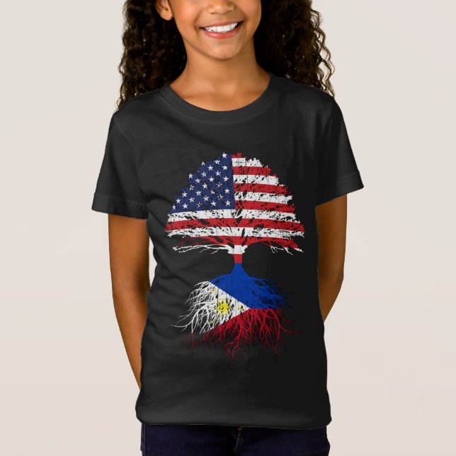 Camiseta Filipino arraiga la bandera filipina cultivada en  (Anverso)