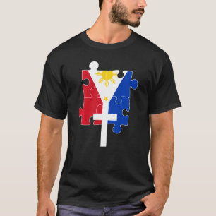 Camiseta Filipino de Filipinas católica Puzzle Cruz