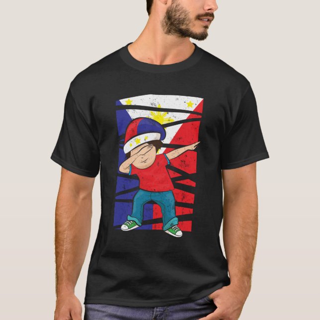 Camiseta Filipino filipino de la bandera del muchacho que (Anverso)