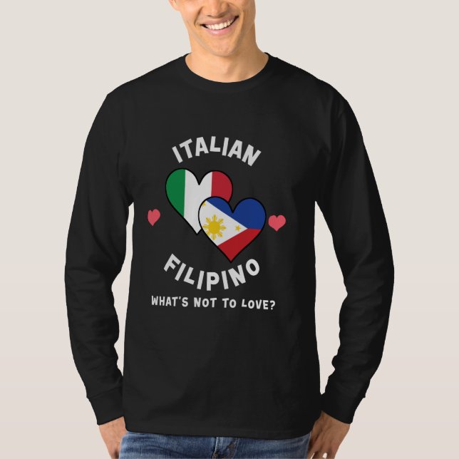 Camiseta Filipino italiano que no quiere banderas del coraz (Anverso)