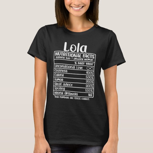 Camiseta Filipino Lola Grandmother  Nutrition Label Best Lo (Anverso)