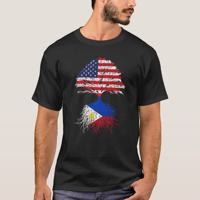 Camiseta Filipino Rota Árbol Estadounidense De Crecer Filip (Anverso)