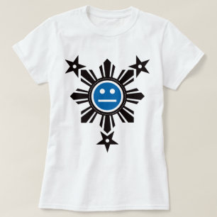 Camiseta Filipino Sun y cara de las estrellas - negro y