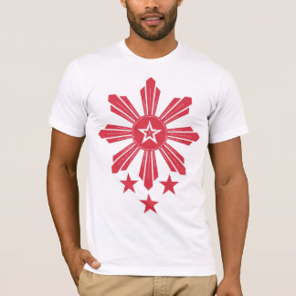 Camiseta Filipino Sun y estrellas - rojo
