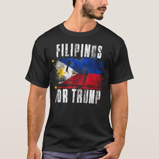 Camiseta Filipinos Por Trump - Estadounidenses Y Filipinas (Anverso)