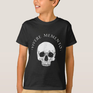 Camiseta Filosofía estética Vivere Memento Skull Stoicism Q