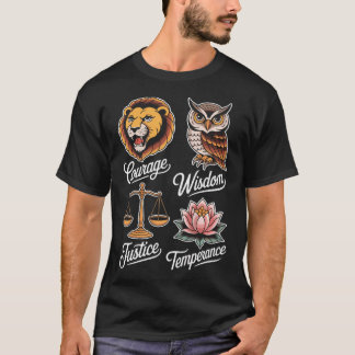 Camiseta Filosofía Griega Antigua Y Los Cuatro Pilares De