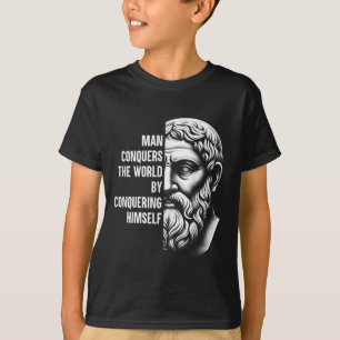 Camiseta Filósofo Estúico Zeno De Citium Cita Motivationa