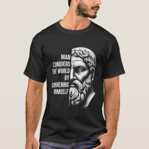 Camiseta Filósofo Estúico Zeno De Citium Cita Motivationa
