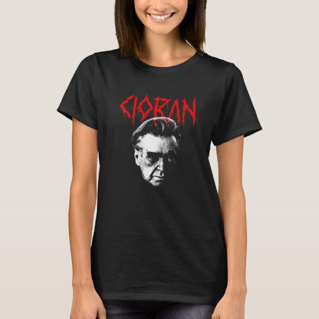 Camiseta Filósofo Metalizado de muerte fuerte de Cioran Emi (Anverso)