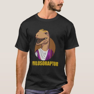 Camiseta Filósofo Velociraptor Dinosaurio Meme Filosófico