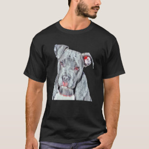 Camiseta Filtro de Foto de Perro Divertido Retrato Pit Bull