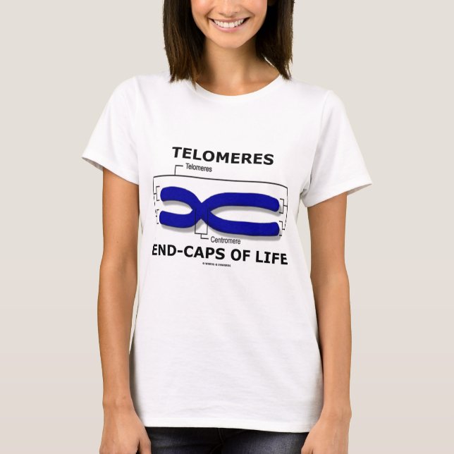 Camiseta Fin-Casquillos de Telomeres de la vida (humor de (Anverso)