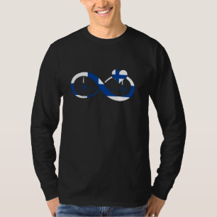 Camiseta Fin de la bandera finlandesa del corazón del latid