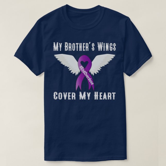 Camiseta Fin de la sobredosis Las alas de mi hermano cubren (Diseño del anverso)
