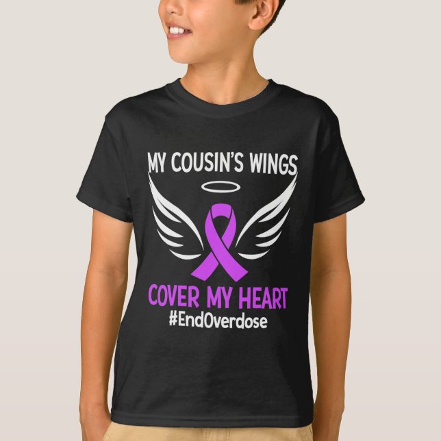 Camiseta Fin de la sobredosis Las alas de mi primo cubren m (Anverso)