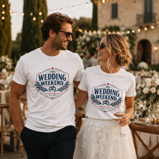 Camiseta Fin de semana de boda personalizado vintage americ