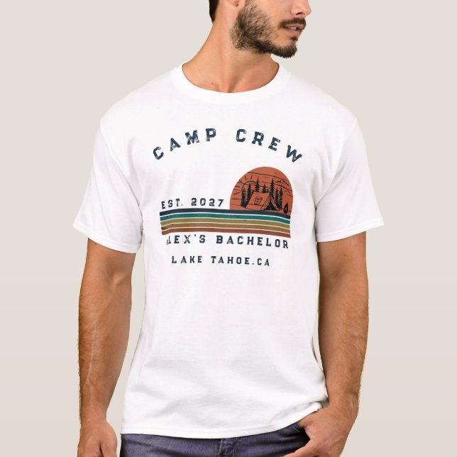 Camiseta Fin de semana de camping personalizado para desped (Anverso)