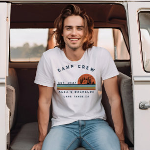 Camiseta Fin de semana de camping personalizado para desped