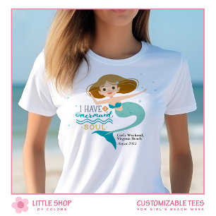 Camiseta Fin de semana de chicas en la sirena de playa