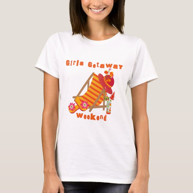 Camiseta Fin de semana de Getaway para Chicas tropicales (Anverso)