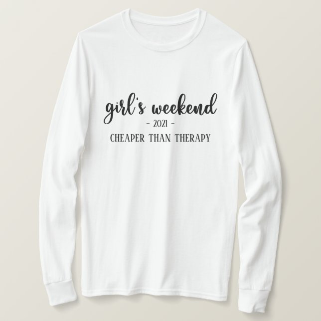 Camiseta Fin de semana del Chica más barato que la divertid (Anverso del diseño)
