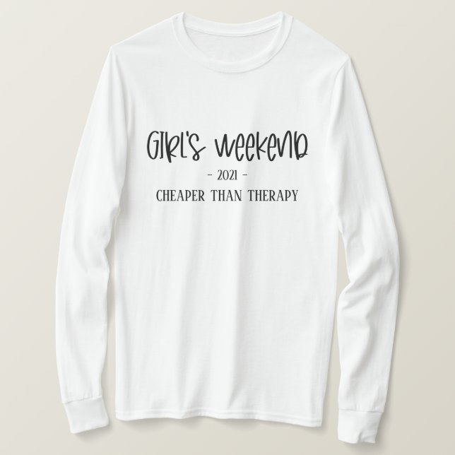 Camiseta Fin de semana del Chica más barato que la divertid (Anverso del diseño)