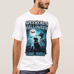 Camiseta Fin de semana Halloween Perros Fantasma Luna Llena