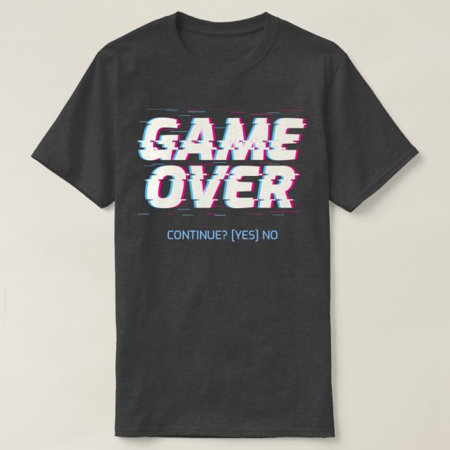 Camiseta Fin del juego Continuar SíNo (Diseño del anverso)