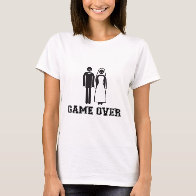 Camiseta Fin del juego, novia y novio, pareja boda (Anverso)