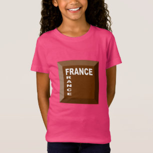 Camiseta fina de camiseta rosa para chicas FRANCE