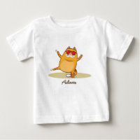 Camiseta fina de jersey para bebé Funky Cat