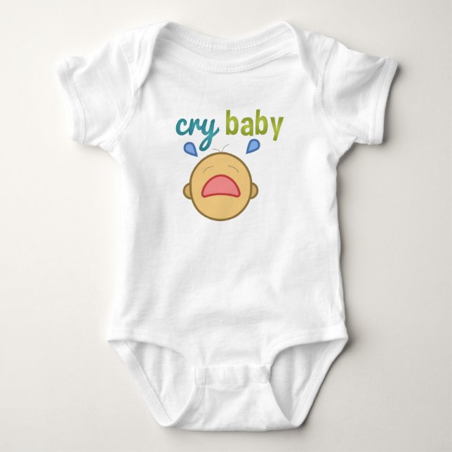 Camiseta fina de Jersey para bebés llorando (Anverso)