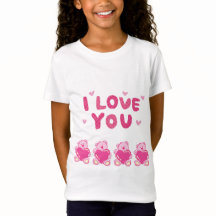 Camiseta fina de Jersey para chicas "Te amo"