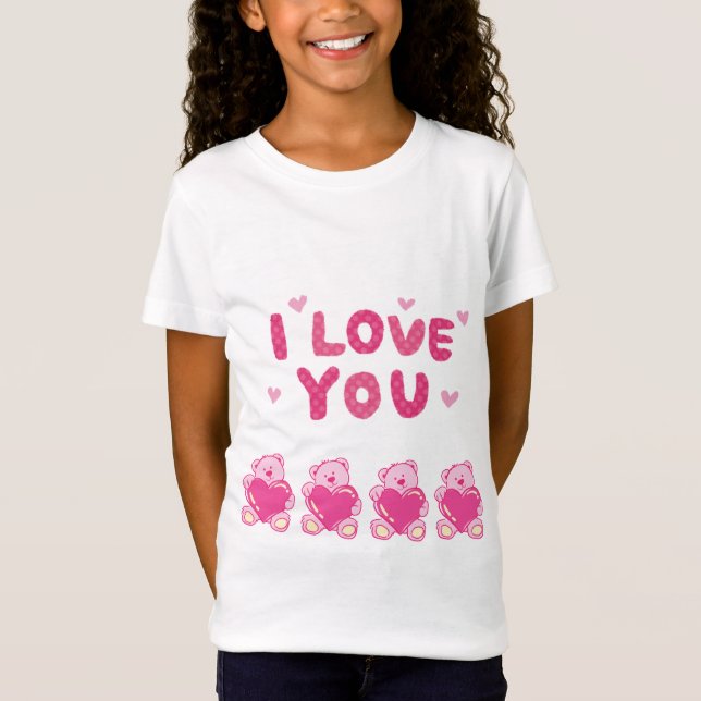 Camiseta fina de Jersey para chicas "Te amo" (Anverso)